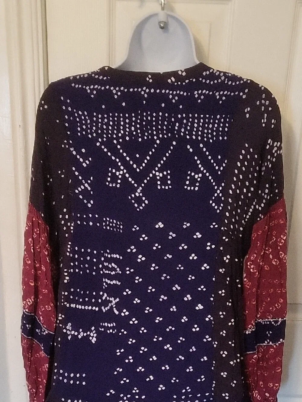 Free People Boho Shibory Tunic Shirtdress Indigo Combo XS - Picture 14 of 16